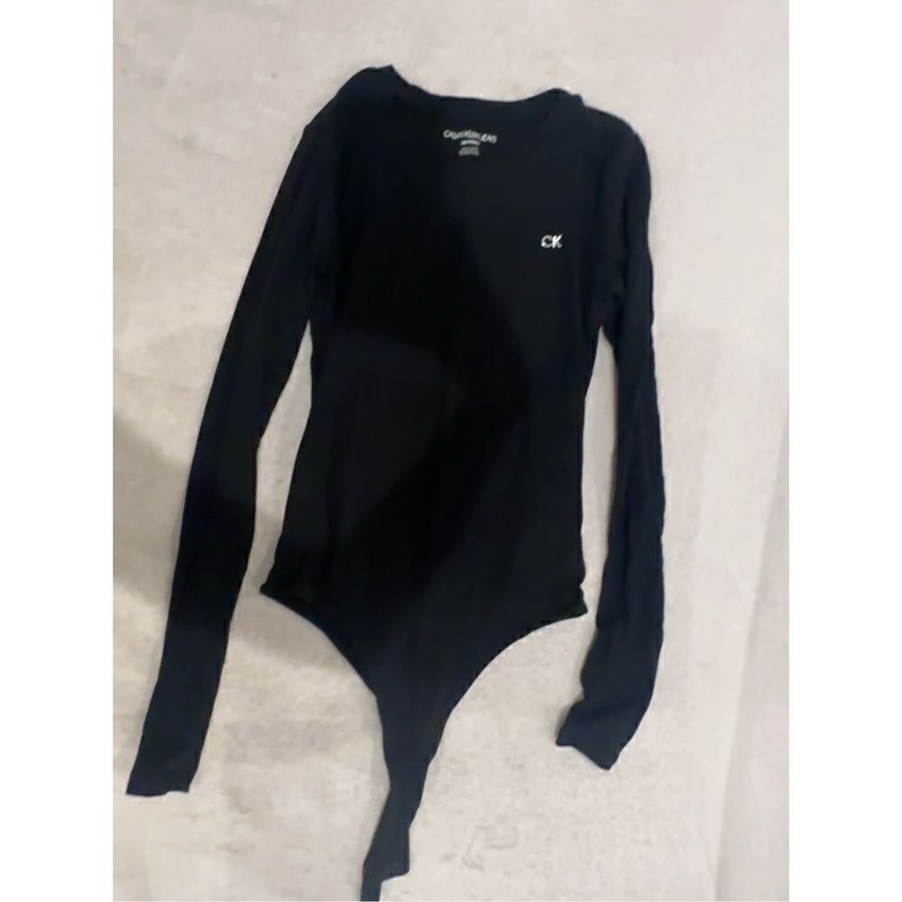 Calvin klein size XS black womens long sleeve bodysuit